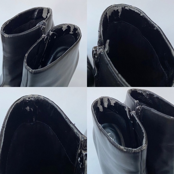 Ann Taylor Loft Black Ankle Booties Faux Leather/Suede Toe Side Zip Size 9.5M - Picture 11 of 14